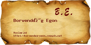 Borvendég Egon névjegykártya